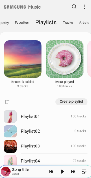 Samsung Music Playlist